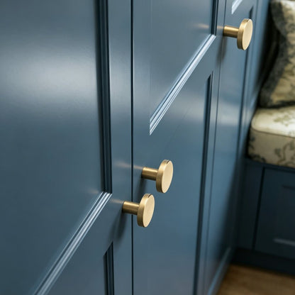 Brushed Brass Cabinet Drawer Knobs - Modern Kitchen Dresser Pulls