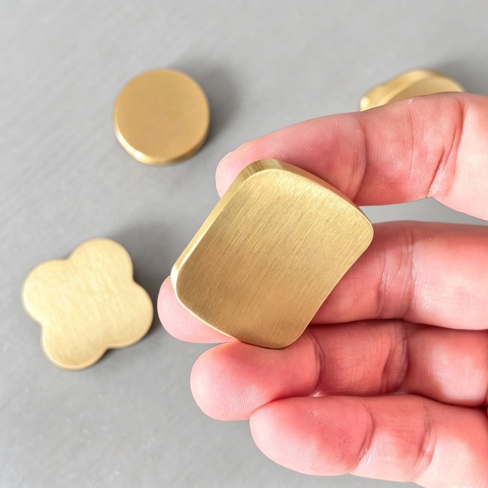 Solid Brass Cabinet Drawer Knobs - Gold Kitchen Cupboard Pulls Furniture Handles Hardware