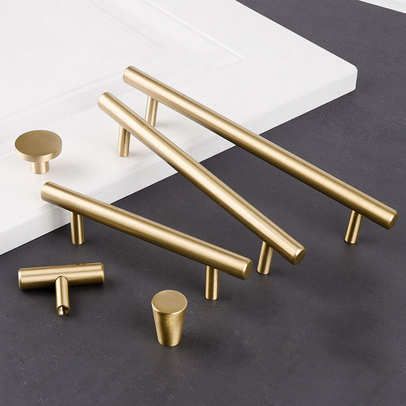 Brushed Brass Handles for Kichen Cabinet - Gold Drawer Dresser Knobs and Pulls