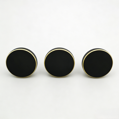 Modern Brass Kitchen Cabinet Knobs - Round Pulls for Black Drawer Dresser and Cupboard Furniture - FocusHardware