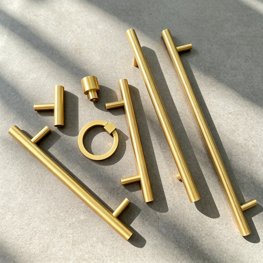 Brass Cabinet Drawer Knobs Handles for Kitchen Cupboard - Gold Drawer Dresser Pulls Modern