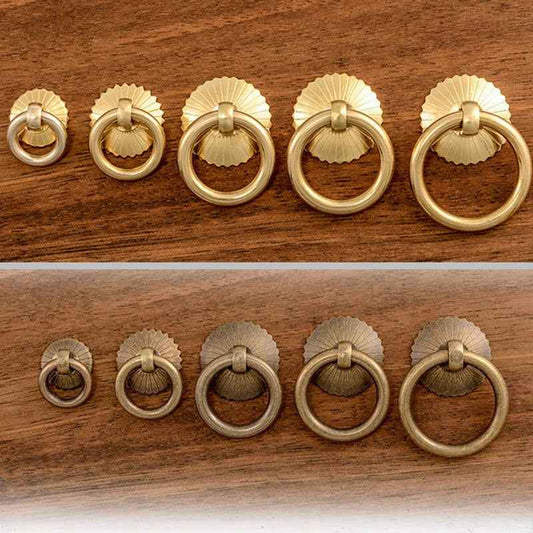 Brass Cabinet Pulls Antique Drawer Knobs Retro Dresser Handles for Kitchen Cupboards - FocusHardware