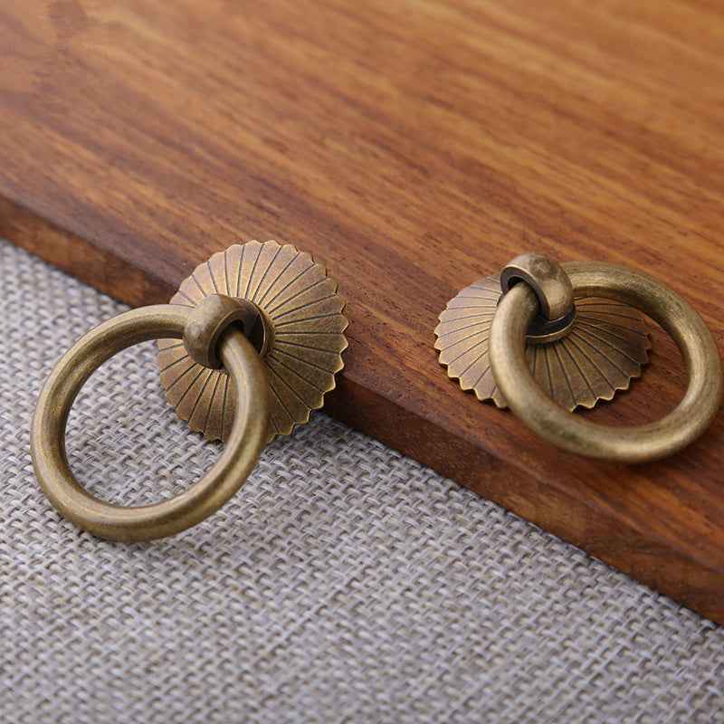 Brass Cabinet Pulls Antique Drawer Knobs Retro Dresser Handles for Kitchen Cupboards - FocusHardware