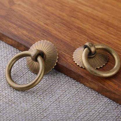 Brass Cabinet Pulls Antique Drawer Knobs Retro Dresser Handles for Kitchen Cupboards - FocusHardware
