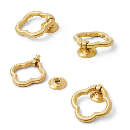 Solid Brass Drawer Pulls for Kitchen Cabinets - Gold Dresser Ring Knobs and Handles - FocusHardware