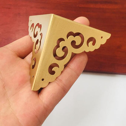 Decorative Brass Corner Protectors For Wooden Case Corner Desk Edge Covers Gold Corner Brackets