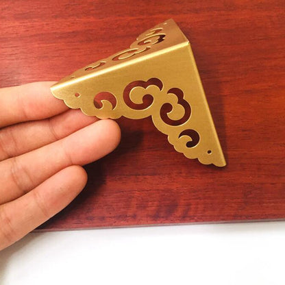 Decorative Brass Corner Protectors For Wooden Case Corner Desk Edge Covers Gold Corner Brackets