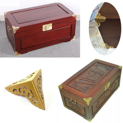 Decorative Brass Corner Protectors For Wooden Case Corner Desk Edge Covers Gold Corner Brackets