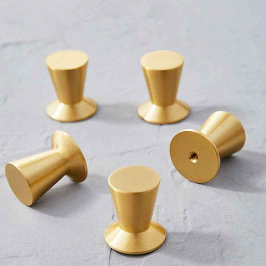 Solid Brass Kitchen Cabinet Knobs - Gold Brass Cupboard Knobs and Pulls for Drawers and Dresser Handles - FocusHardware