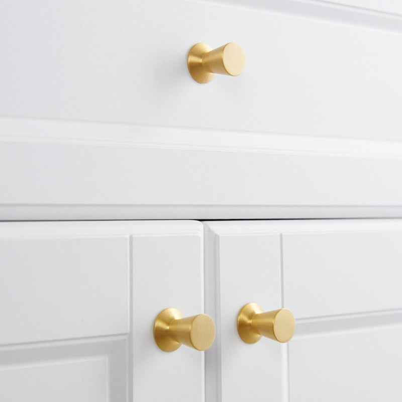 Solid Brass Kitchen Cabinet Knobs - Gold Brass Cupboard Knobs and Pulls for Drawers and Dresser Handles - FocusHardware
