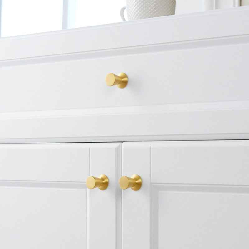 Solid Brass Kitchen Cabinet Knobs - Gold Brass Cupboard Knobs and Pulls for Drawers and Dresser Handles - FocusHardware