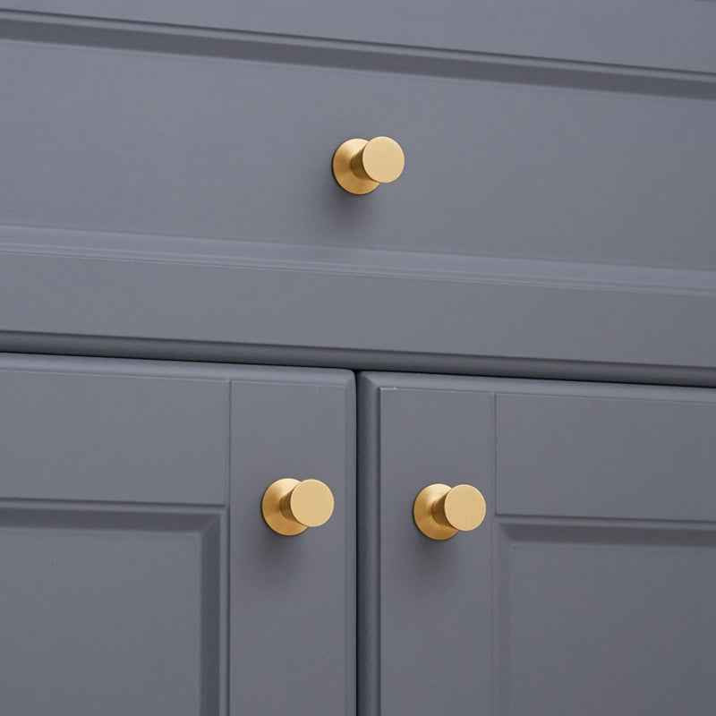 Solid Brass Kitchen Cabinet Knobs - Gold Brass Cupboard Knobs and Pulls for Drawers and Dresser Handles - FocusHardware