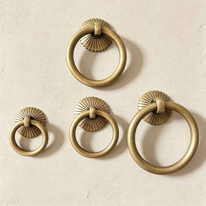 Antique Brass Cabinet Ring Pulls For Drawer Dresser Knobs Vintage Kitchen Handles