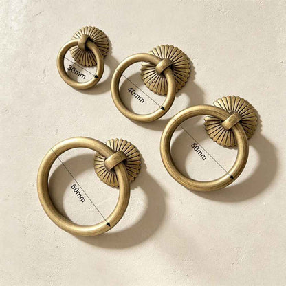 Antique Brass Cabinet Ring Pulls For Drawer Dresser Knobs Vintage Kitchen Handles