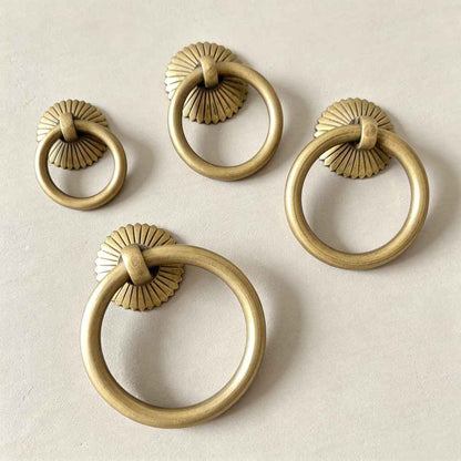 Antique Brass Cabinet Ring Pulls For Drawer Dresser Knobs Vintage Kitchen Handles