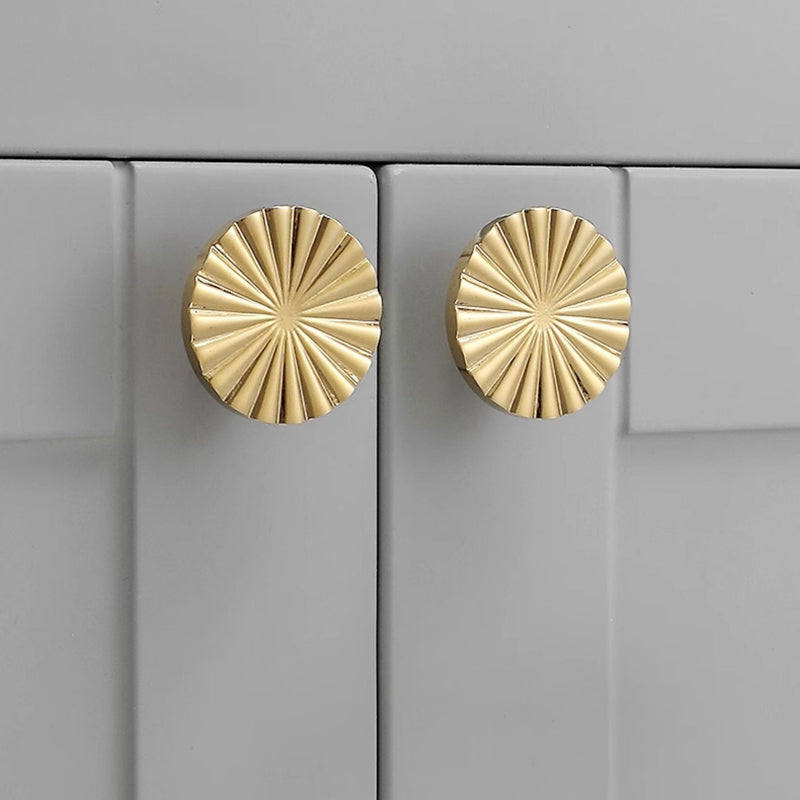 Brushed Brass Cabinet Knobs for Kitchen Cupboards - Premium Drawer Dresser Pulls Gold