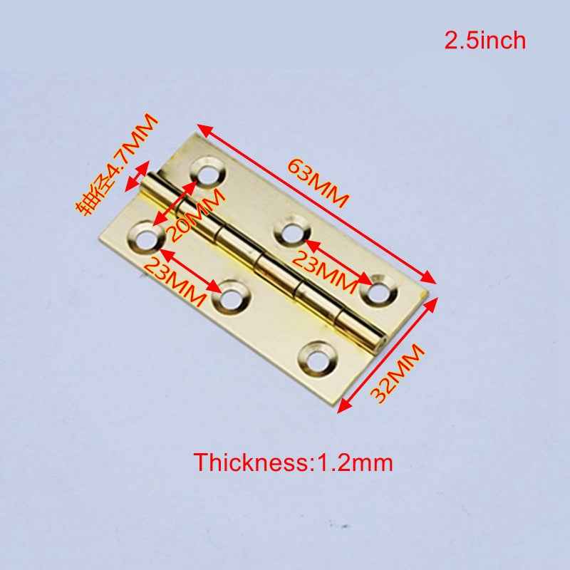 Solid Brass Hinges for Cabinet Doors - Gold Folding Butt Small Hinges for Wooden Boxes - FocusHardware