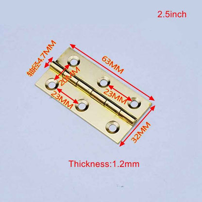 Solid Brass Hinges for Cabinet Doors - Gold Folding Butt Small Hinges for Wooden Boxes - FocusHardware