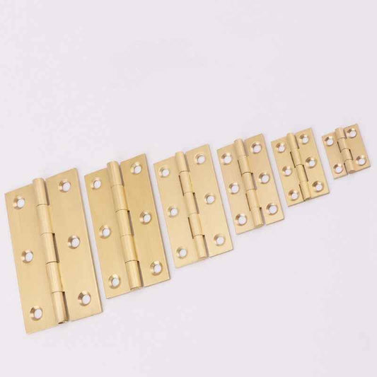 Solid Brass Hinges for Cabinet Doors - Gold Folding Butt Small Hinges for Wooden Boxes - FocusHardware