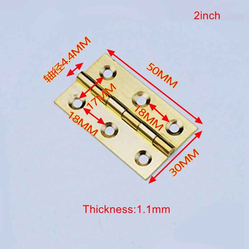 Solid Brass Hinges for Cabinet Doors - Gold Folding Butt Small Hinges for Wooden Boxes - FocusHardware