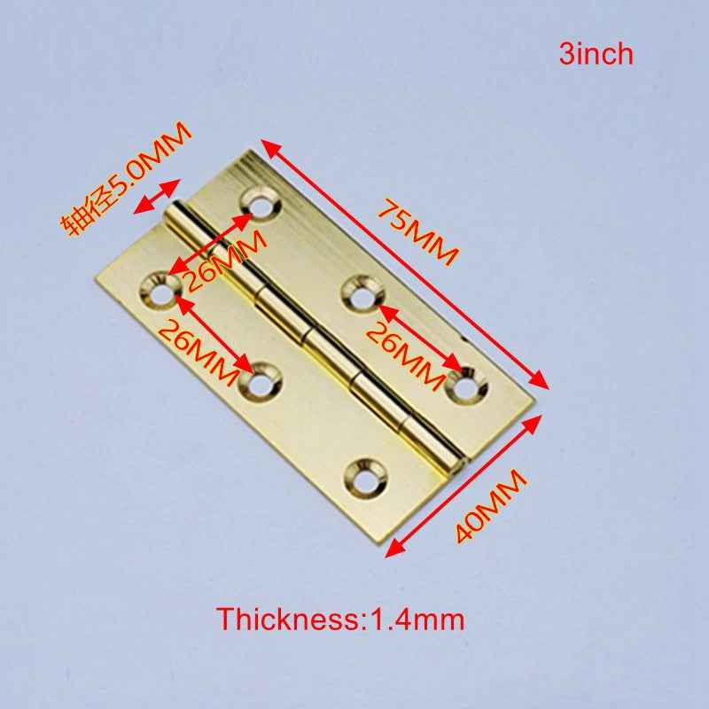 Solid Brass Hinges for Cabinet Doors - Gold Folding Butt Small Hinges for Wooden Boxes - FocusHardware