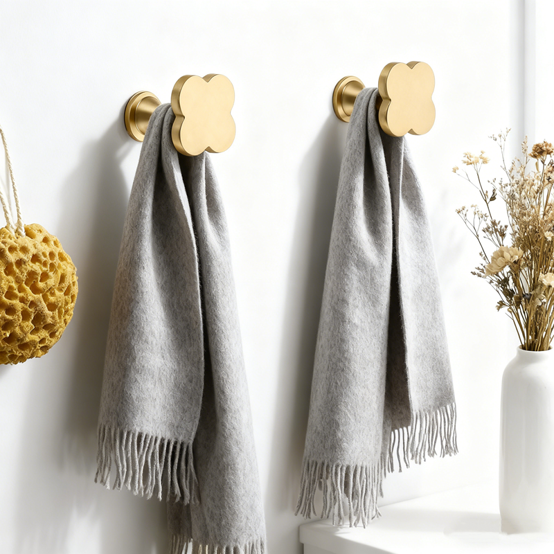 Solid Brass Wall Mounted Hooks Metal Coat Hat Hanger Gold Key Towel Hooks Heavy Duty