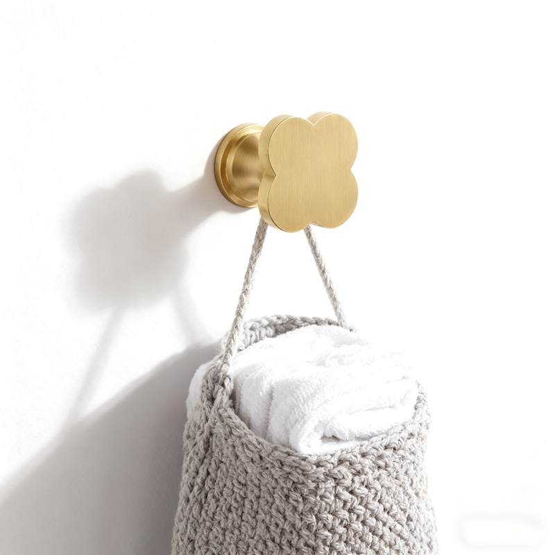 Solid Brass Wall Mounted Hooks Metal Coat Hat Hanger Gold Key Towel Hooks Heavy Duty