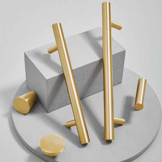 Modern Gold Brass Cabinet Knobs and Handles for Kitchen Cabinets, Cupboard Door Pulls, and Drawer Hardware - FocusHardware