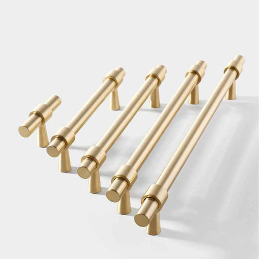 Solid Brass Cabinet Handles - Timeless Gold Drawer Dresser Pulls for Kitchen Cabinets and Furniture - FocusHardware