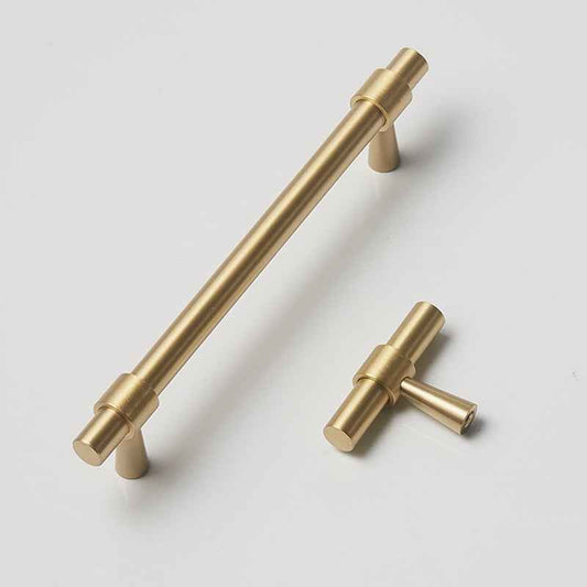 Solid Brass Cabinet Handles - Timeless Gold Drawer Dresser Pulls for Kitchen Cabinets and Furniture - FocusHardware