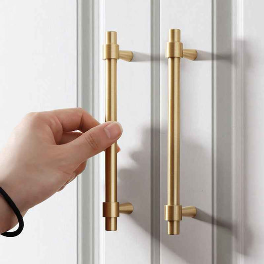 Brushed Brass Cabinet Drawer Handles - Gold Dresser Pulls for Kitchen Cupboard and Furniture