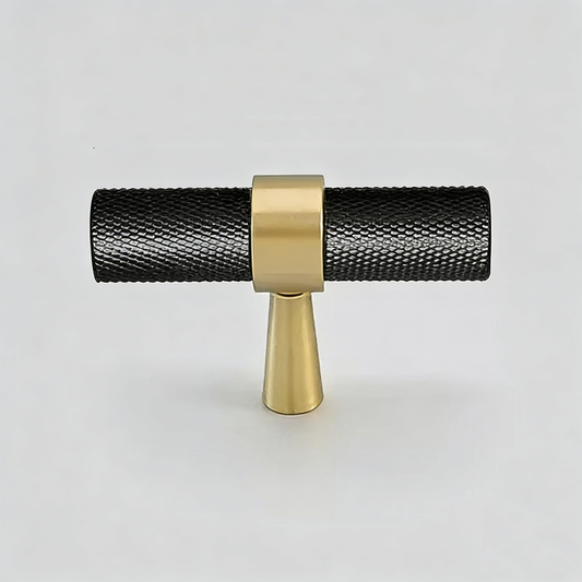 Knurled Brass Kitchen Cabinet Pulls Black for Drawers, Dressers and Wardrobes Modern