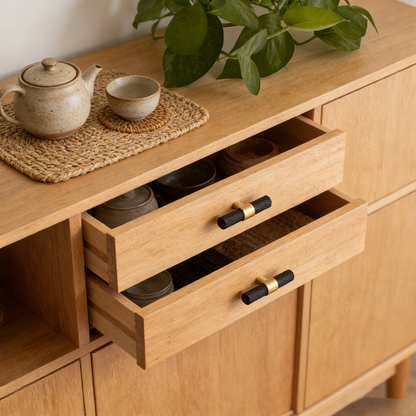 Knurled Brass Kitchen Cabinet Pulls Black for Drawers, Dressers and Wardrobes Modern