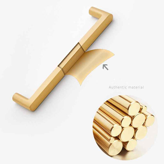 Minimalist Brass Drawer Pulls for Wardrobe, Dresser, Cupboard, and Kitchen Handles - FocusHardware