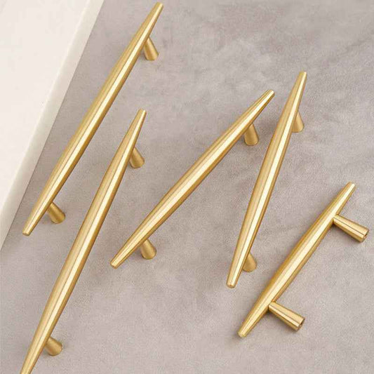 Modern Brass Cupboard Handles - Stylish Gold Drawer Dresser Pulls for Kitchen and Furniture - FocusHardware