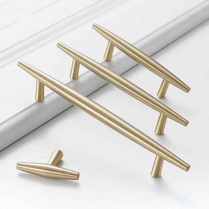 Modern Brass Cupboard Handles - Stylish Gold Drawer Dresser Pulls for Kitchen and Furniture - FocusHardware