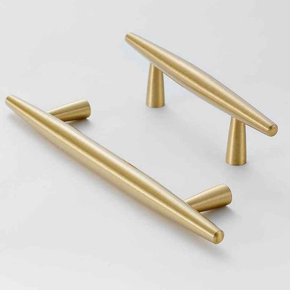 Modern Brass Cupboard Handles - Stylish Gold Drawer Dresser Pulls for Kitchen and Furniture - FocusHardware