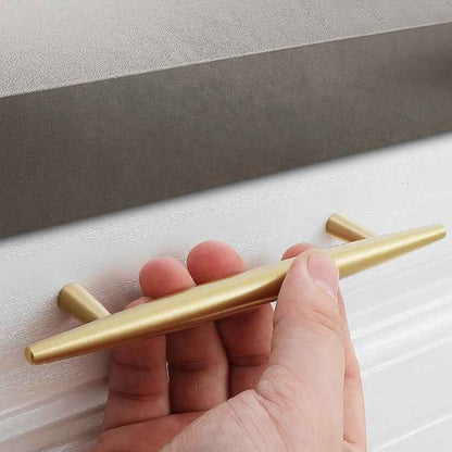 Modern Brass Cupboard Handles - Stylish Gold Drawer Dresser Pulls for Kitchen and Furniture - FocusHardware