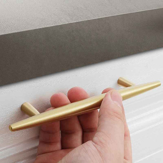 Solid Brass Drawer Handles - Gold Cabinet Dresser Pulls for Kitchen Cupboard