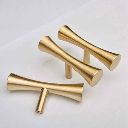 Brass Kitchen Pulls Brushed Brass Cabinet Knobs Gold Drawer Dresser Handles for Furniture - FocusHardware