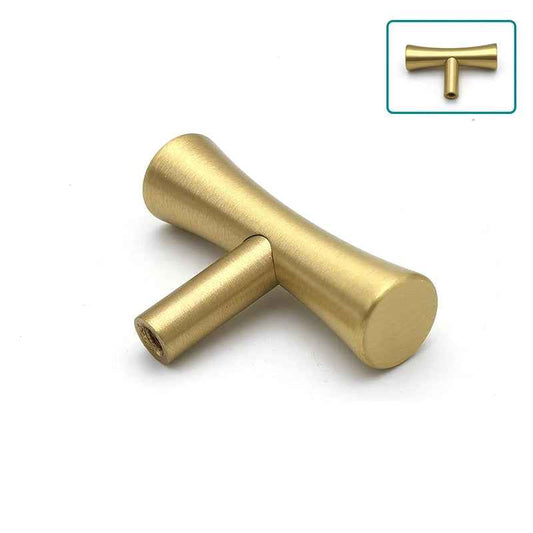 Brass Kitchen Pulls Brushed Brass Cabinet Knobs Gold Drawer Dresser Handles for Furniture - FocusHardware