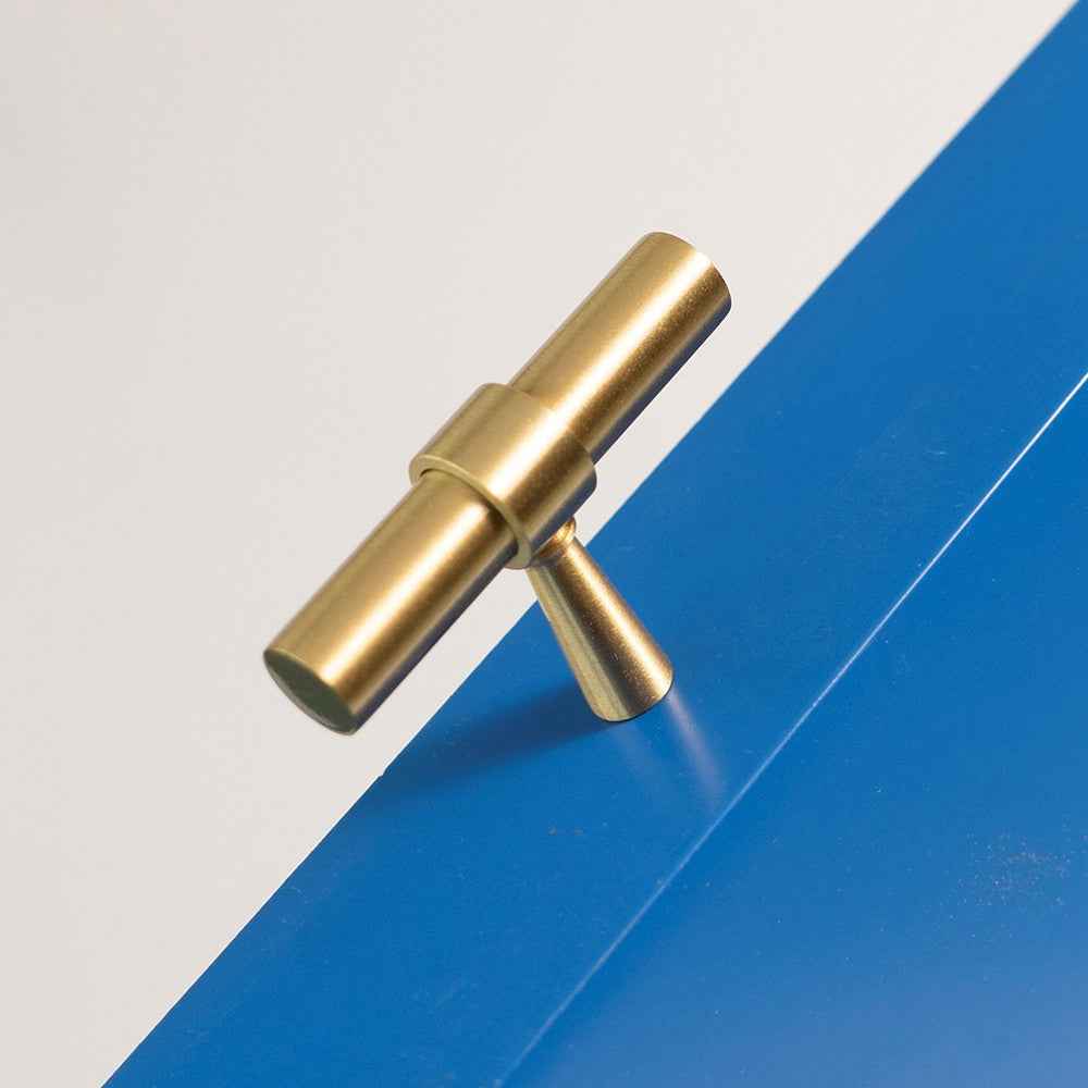 Satin Brass Drawer Pulls - Modern Kitchen Cabinet Knobs Handles for Dressers and Wardrobes