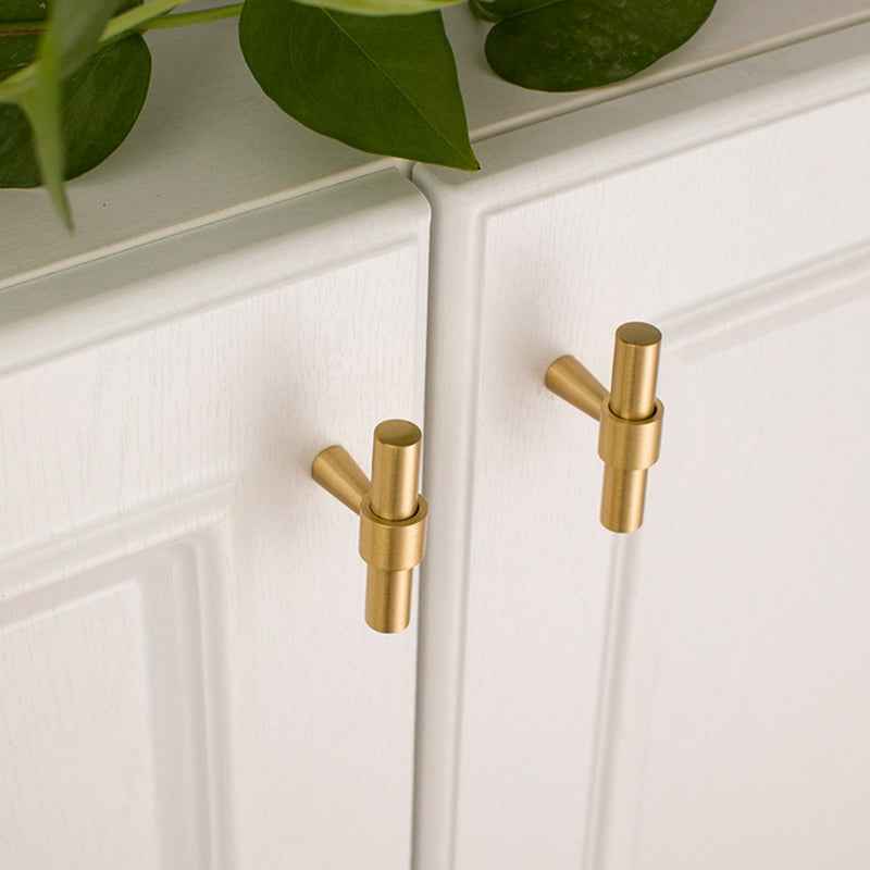 Satin Brass Drawer Pulls - Modern Kitchen Cabinet Knobs Handles for Dressers and Wardrobes