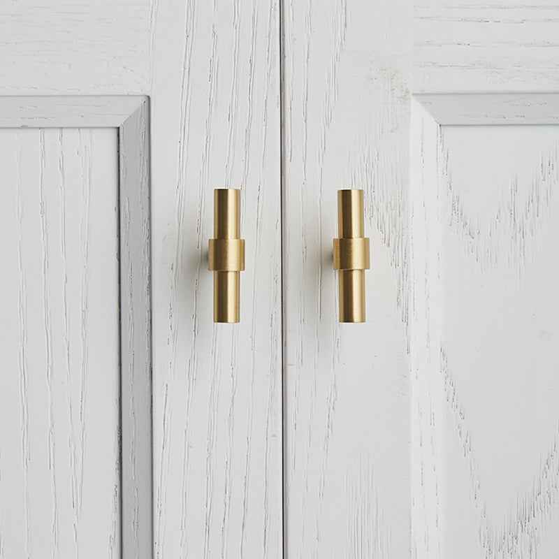 Satin Brass Drawer Pulls - Modern Kitchen Cabinet Knobs Handles for Dressers and Wardrobes
