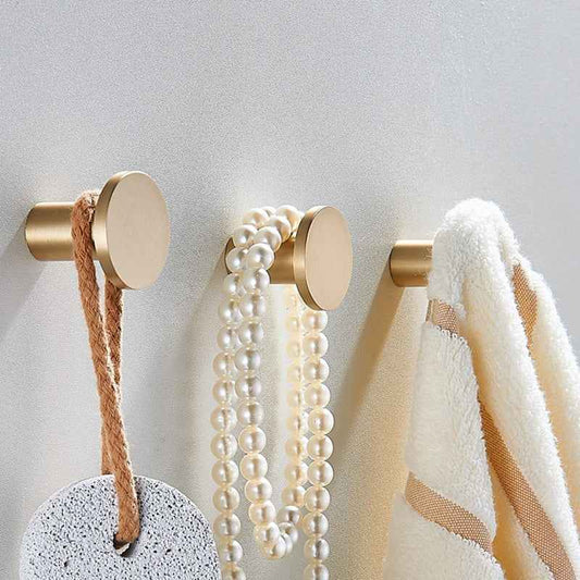 Brass Coat Hooks for Decorative Wall and Door Hanging | Rustproof Gold Hanger for Kitchen, Bathroom, Clothes, and Hats - FocusHardware
