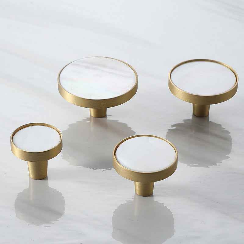 Nordic Brass Cupboard Knobs for Kitchen Drawer and Cabinet Pulls in White - FocusHardware