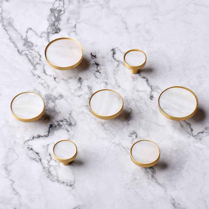 Nordic Brass Cupboard Knobs for Kitchen Drawer and Cabinet Pulls in White - FocusHardware