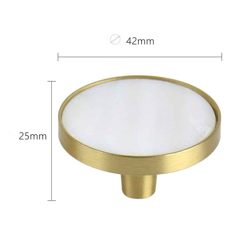Nordic Brass Cupboard Knobs for Kitchen Drawer and Cabinet Pulls in White - FocusHardware