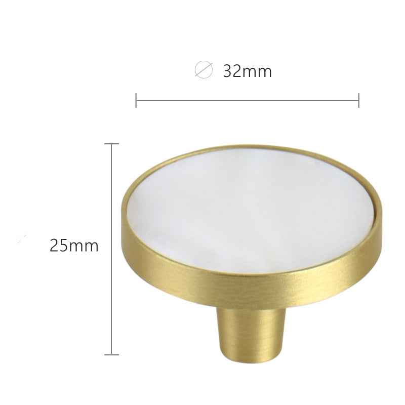 Nordic Brass Cupboard Knobs for Kitchen Drawer and Cabinet Pulls in White - FocusHardware