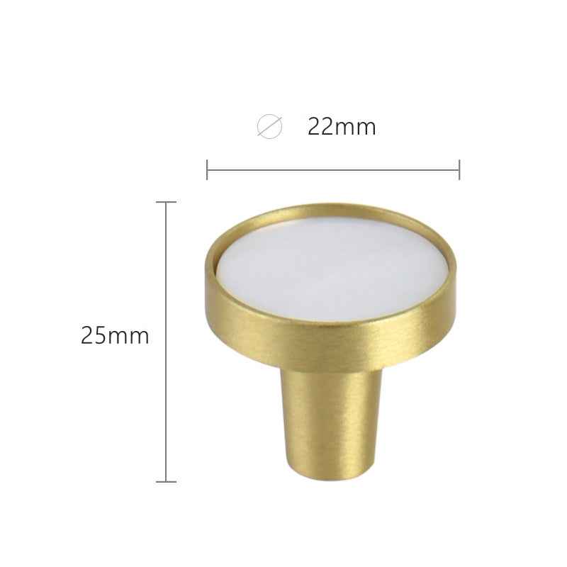 Nordic Brass Cupboard Knobs for Kitchen Drawer and Cabinet Pulls in White - FocusHardware